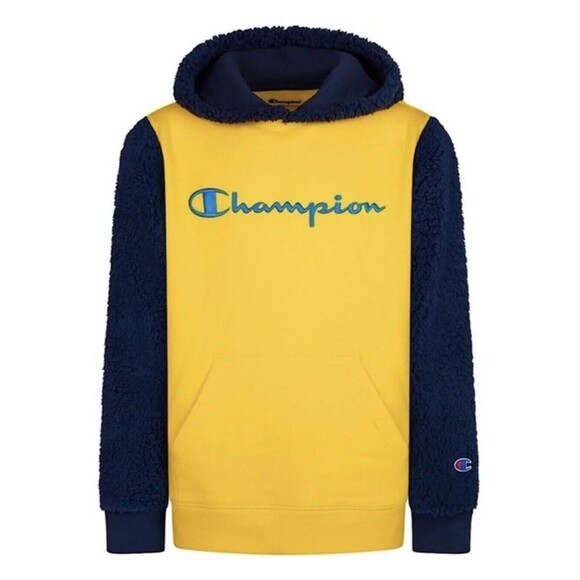 Champion Other - Champion big boy sherpa color blocked (Yellow/Blue) hoodie, sweater Sz Large